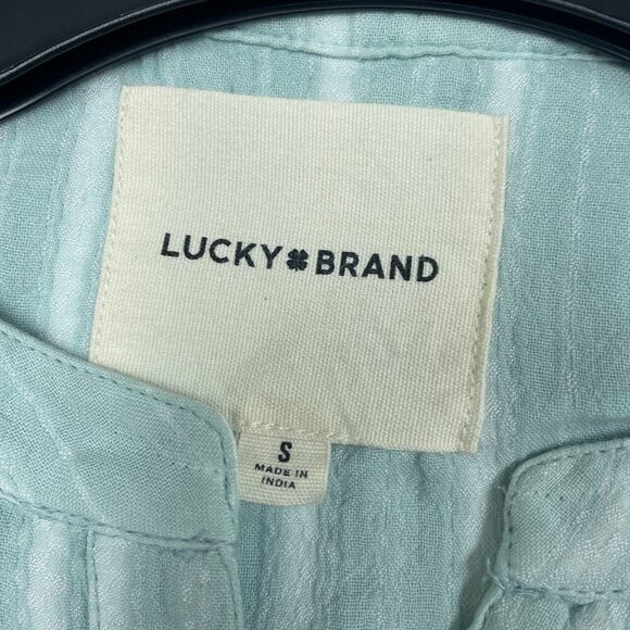 Lucky Brand Womens Striped Button-Back Top S Cotton & Viscose Blend NWT 6180 - Picture 3 of 8